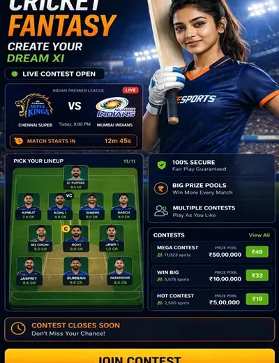 Come (come bet) fantasy cricket & matchday visual 3